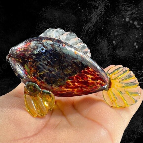 Glass Fish Other - 1992 Studio Art Glass Fish Hand Blown Artist Signed Thomas G Hand Made Vintage